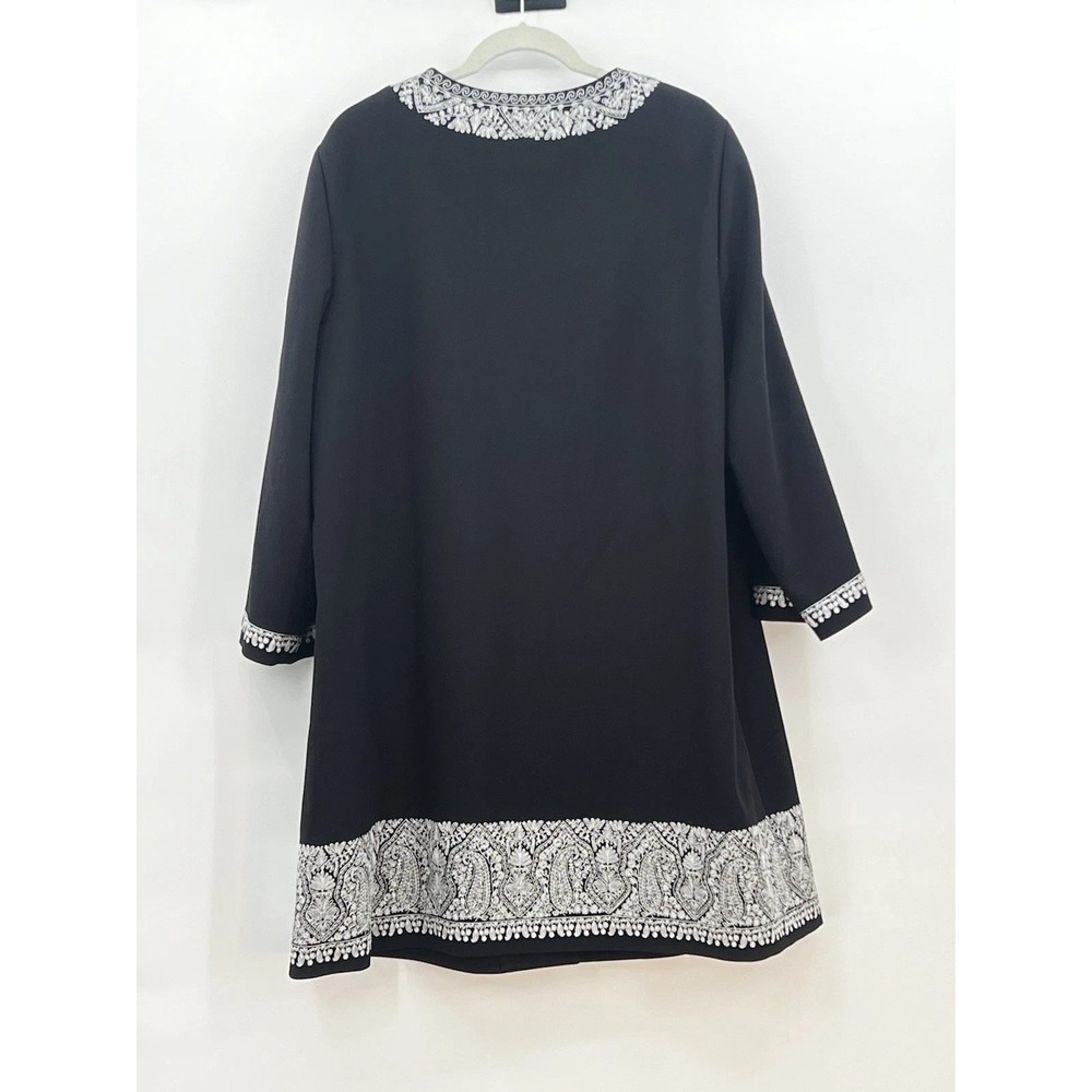 NWT Kobi Halperin Marta Coat Womens 2X Black Ivory Embroidered Paisley Topper - Picture 7 of 12